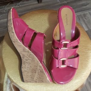 Pink size 8 buckle platforms